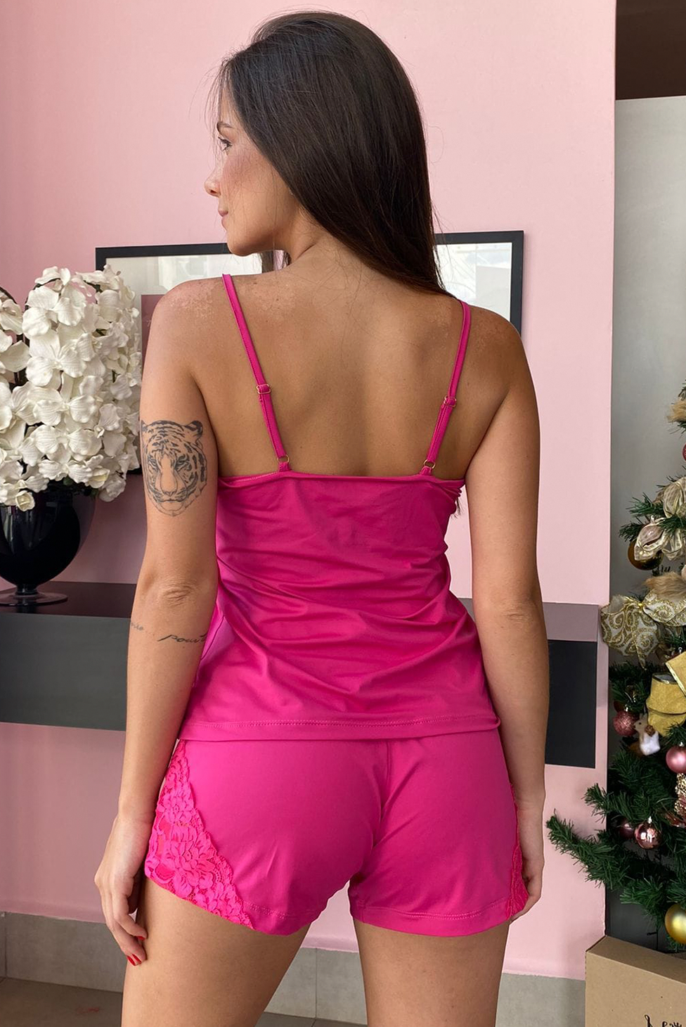 Pijama Liganete com Renda