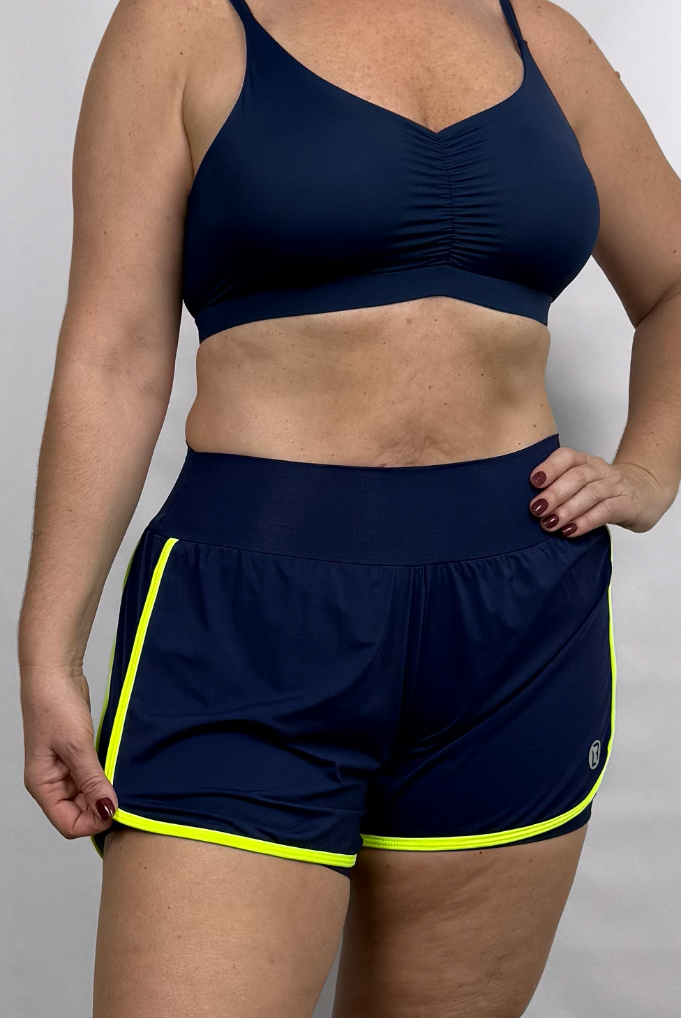 Shorts Beach Marinho e Neon