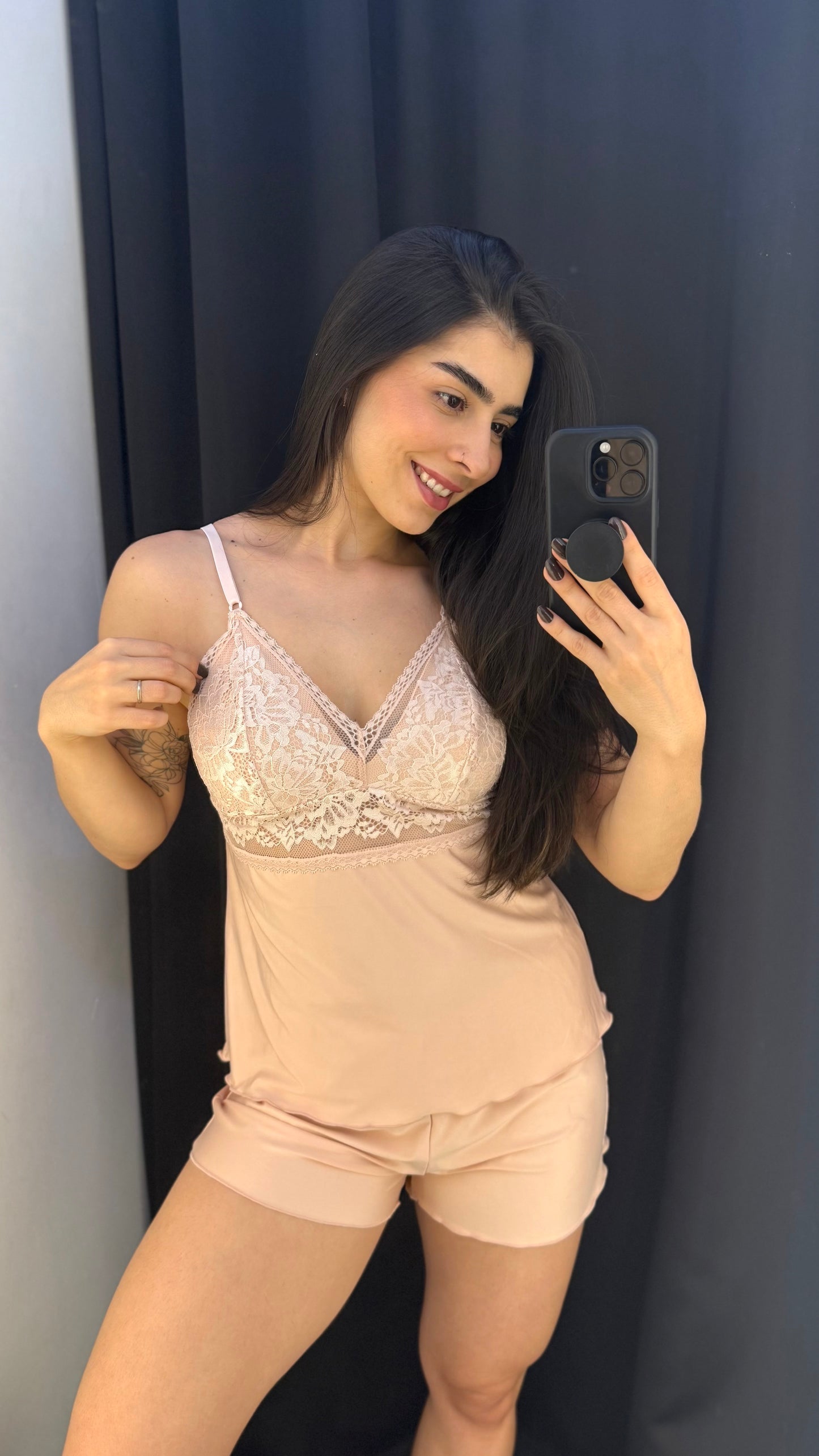 Pijama Liganete Busto Rendado - R136209