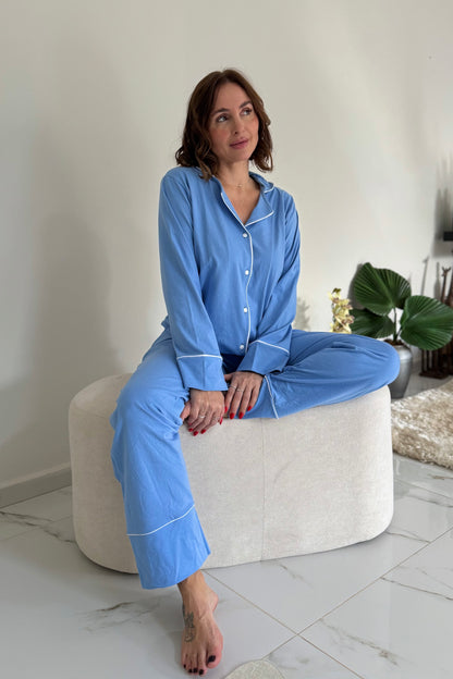 Pijama Americano de Manga Comprida 100% Algodão - R124