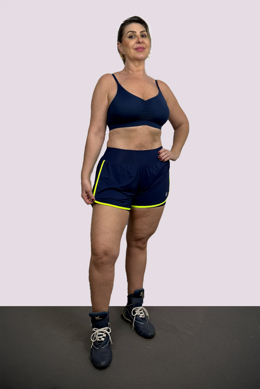 Shorts Beach Marinho e Neon