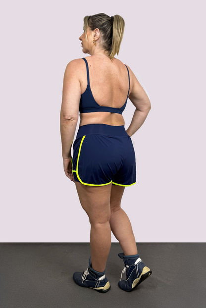Shorts Beach Marinho e Neon