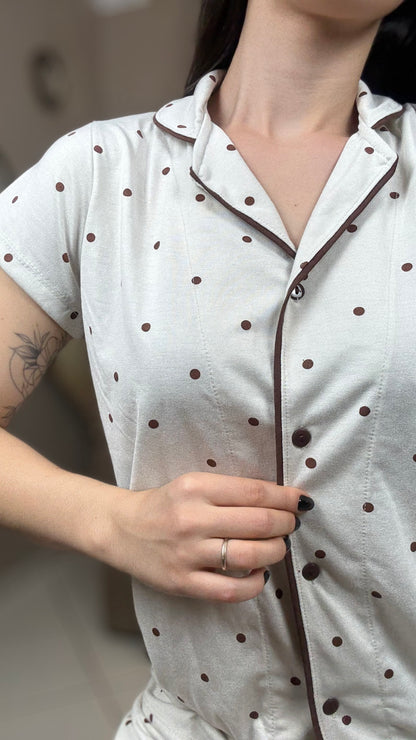 Pijama Americano Poá - R172