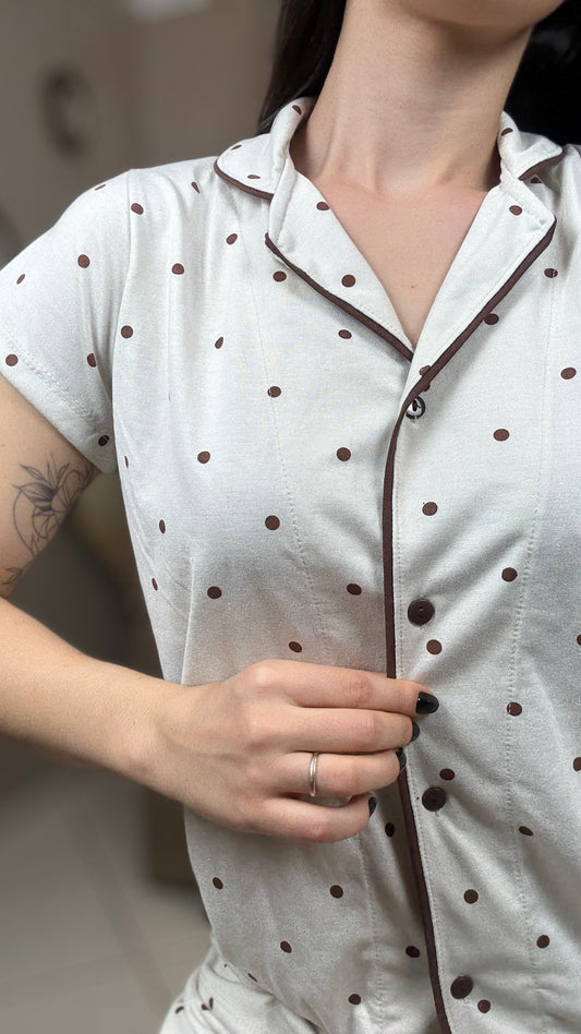 Pijama Americano Poá - R172