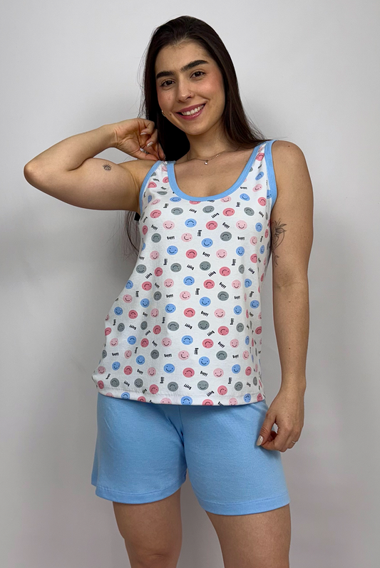 Pijama Regata Malha Canelada