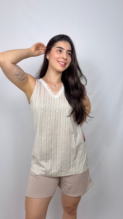 Pijama Regata Estampada - R178