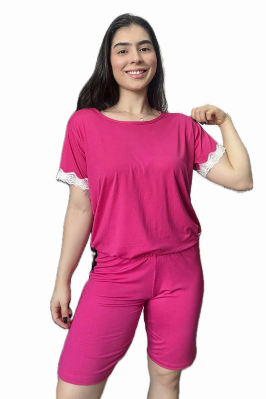 Pijama Celine - Malha Camiseta e Bermuda