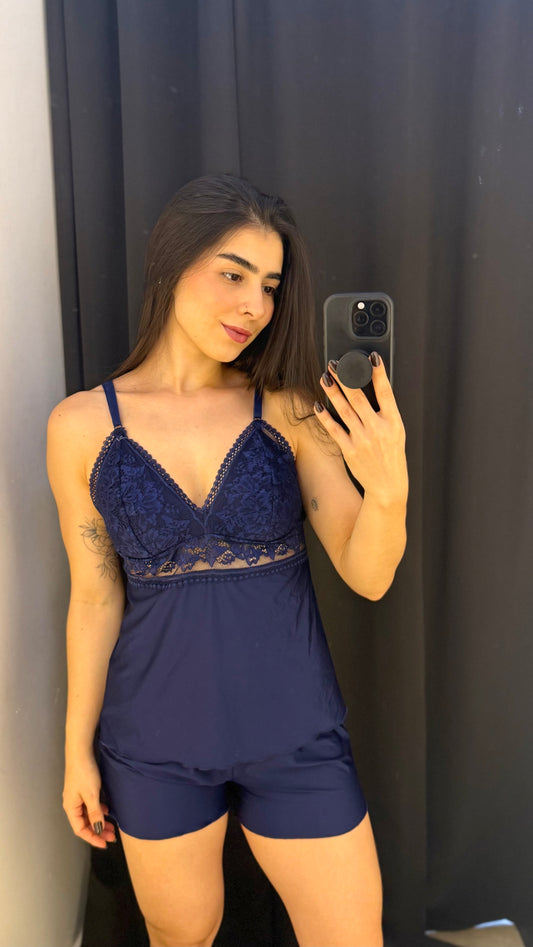 Pijama Liganete Busto Rendado - R136209