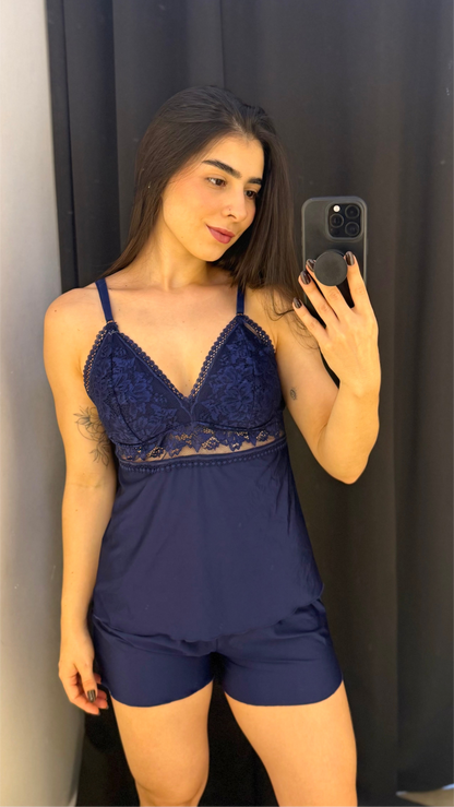 Pijama Liganete Busto Rendado - R136209