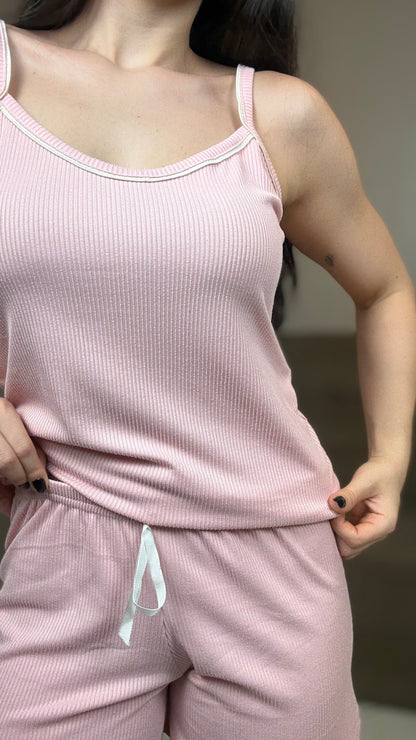 Pijama Malha Canelada Alcinha - R2192