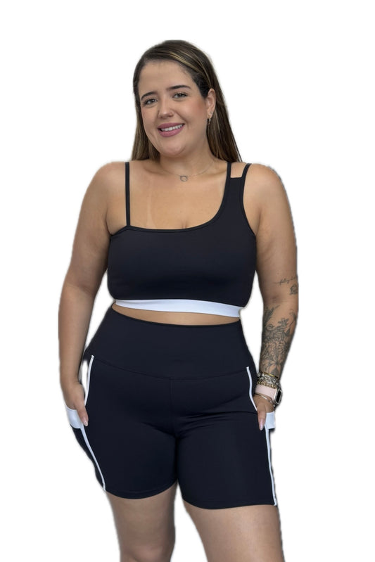 Shorts com Bolso Bicolor - R589